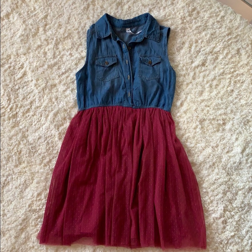 Blue/Burgundy Color Dress
